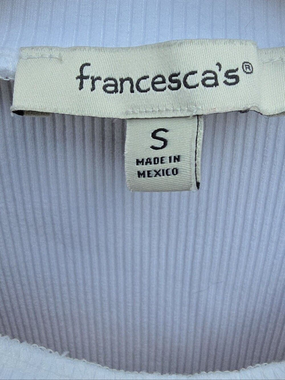 Francesca's White Ribbed Ruffle Muscle Tank Top - Size Small - Picture 5 of 8